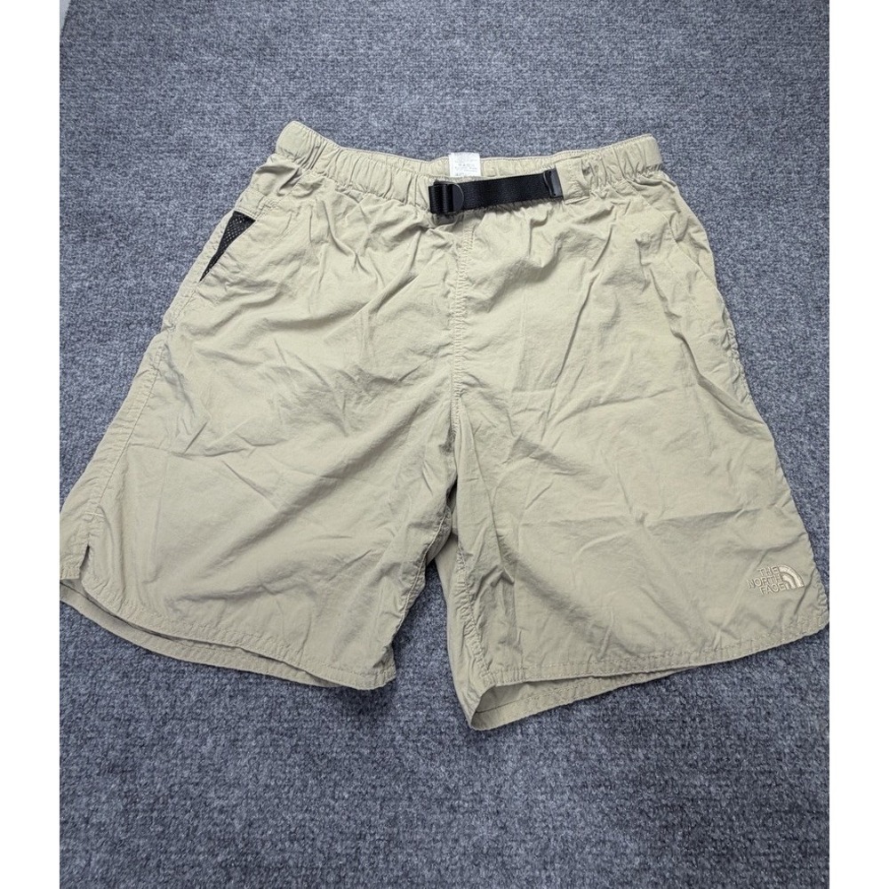 The North Face Mens Khaki Water Shorts Belted Swim Trunks Hiking Lined M Long